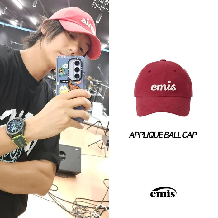 Mũ Lưỡi Chai EMIS CHÍNH HÃNG Applique Logo Cách Điệu - ĐỎ - Ảnh 3