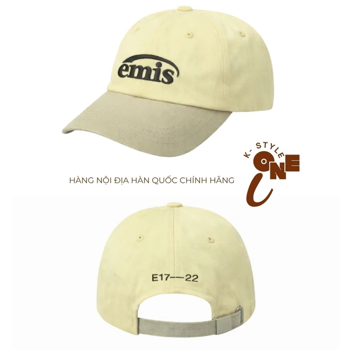 Mũ Lưỡi Chai EMIS CHÍNH HÃNG Phối Màu Logo Thêu Nổi Basic - BE - Ảnh 4