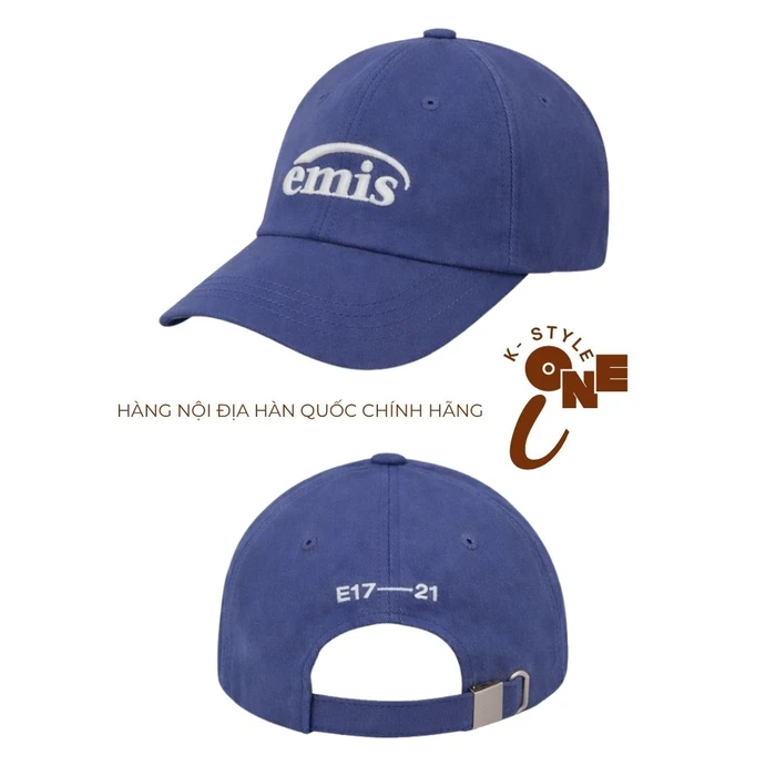 Mũ Lưỡi Chai EMIS CHÍNH HÃNG Logo Thêu Nổi Basic - XANH THAN NHẠT - Ảnh 2