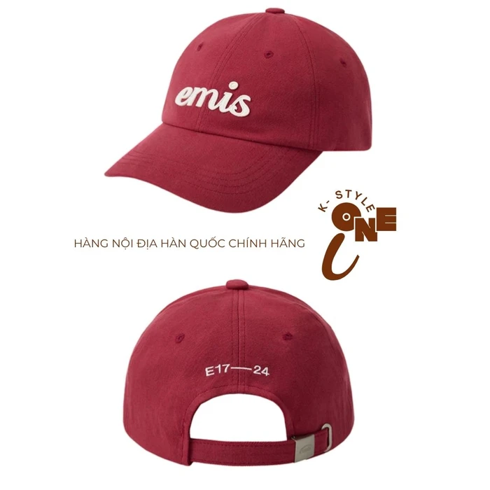 Mũ Lưỡi Chai EMIS CHÍNH HÃNG Applique Logo Cách Điệu - ĐỎ - Ảnh 1