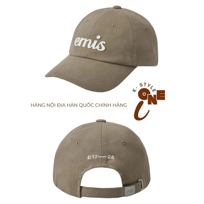 Mũ Lưỡi Chai EMIS CHÍNH HÃNG Applique Logo Cách Điệu - BE - Ảnh 1