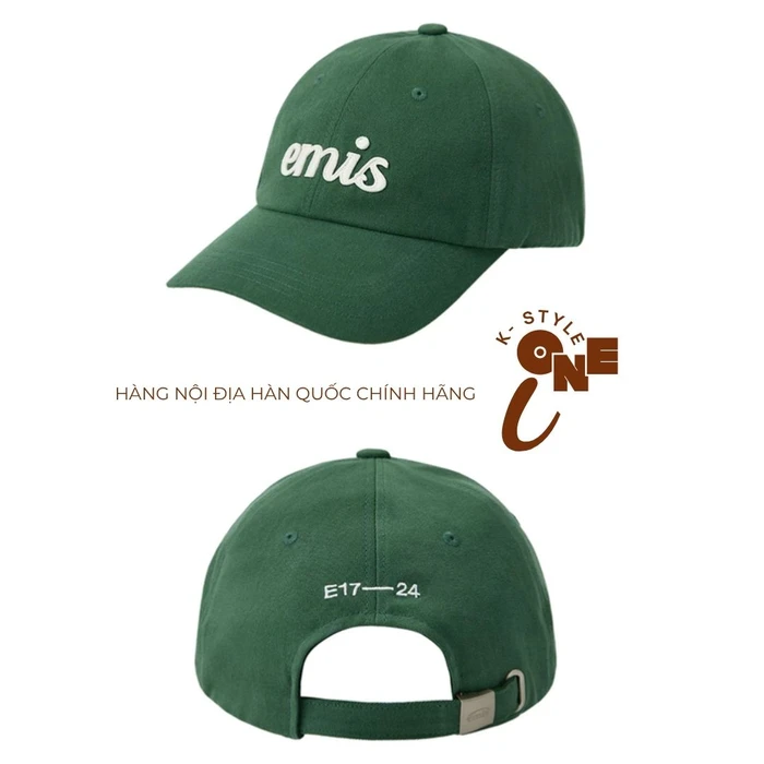 Mũ Lưỡi Chai EMIS CHÍNH HÃNG Applique Logo Cách Điệu - XANH LÁ - Ảnh 3