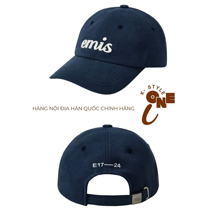 Mũ Lưỡi Chai EMIS CHÍNH HÃNG Applique Logo Cách Điệu - XANH NAVY - Ảnh 1